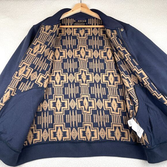 Pendleton Navy Blue Lightweight Jacket with Tan Pattern - Picture 4 of 8